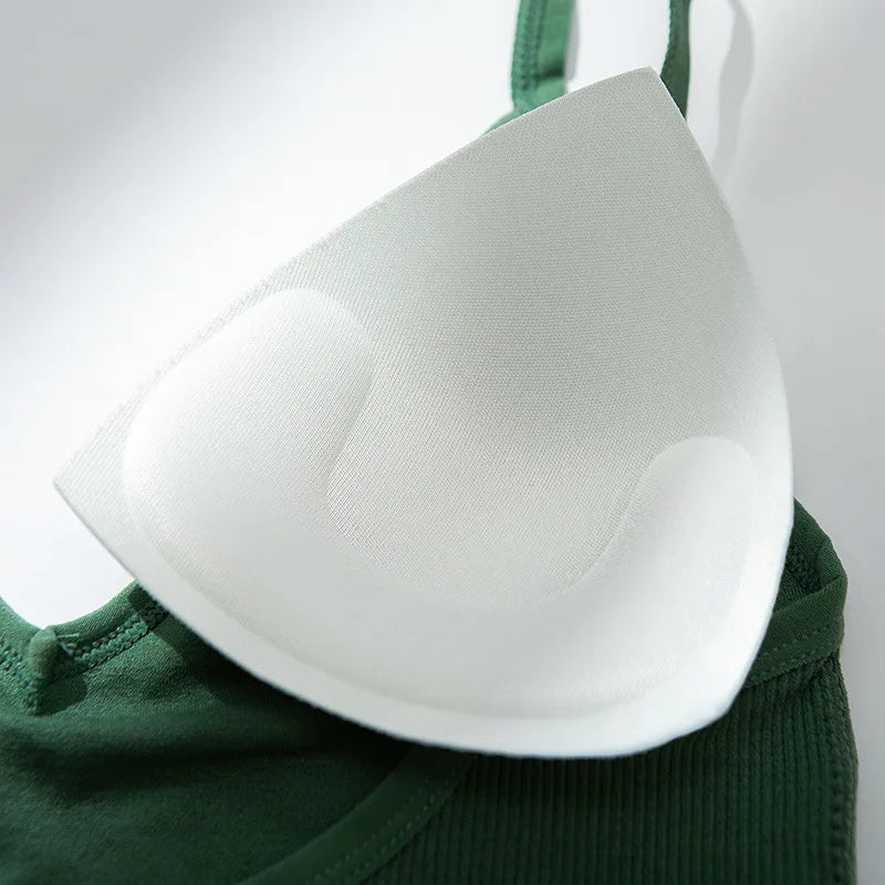 Women's Crop Top Ribbed Tube Top U-Back Comfort Bra Streetwear Camis Sexy Lingerie Seamless Underwear Sports Tank Bralette M-XL