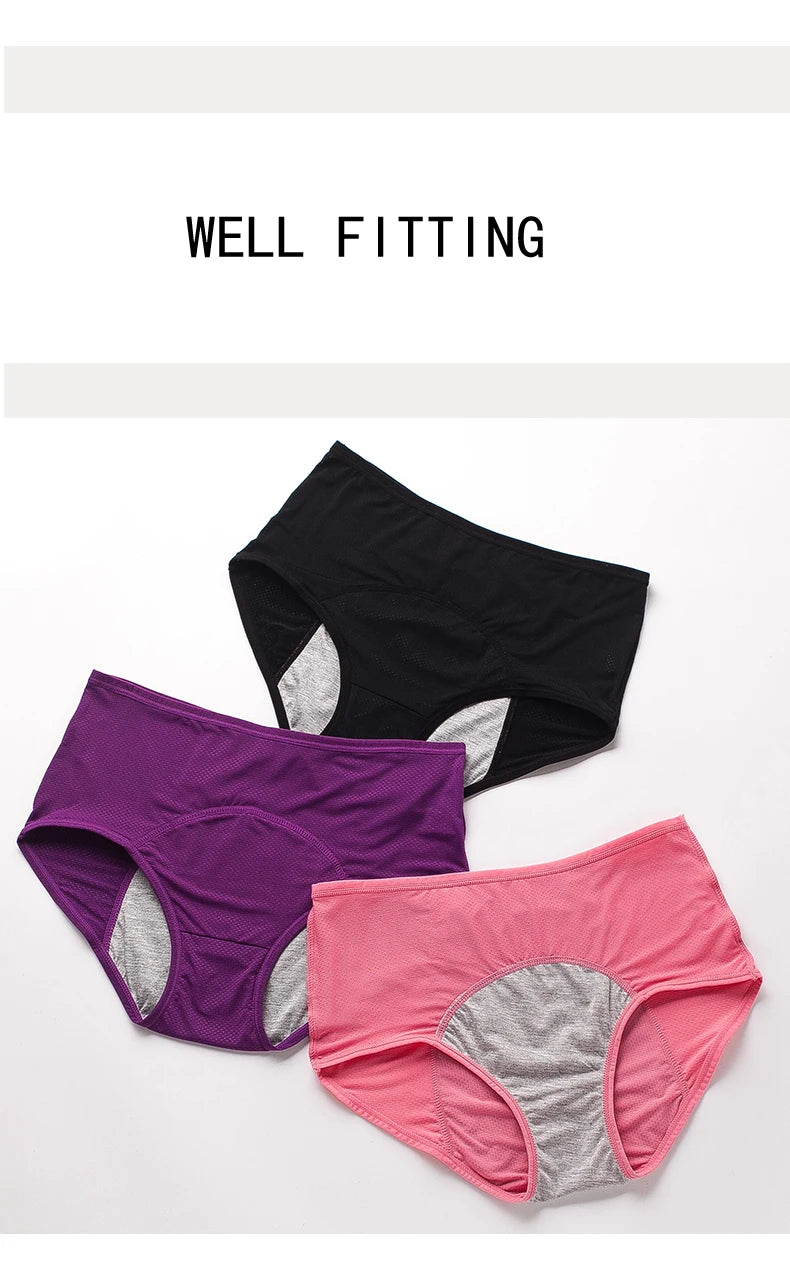 3pcs/Set Menstrual Period Panties Proof Briefs High Waist Warm Female Women Sexy Pants Leak Proof Incontinence Underwear wt02