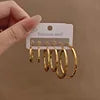 Large Stainless Steel Stud Earrings High-End Gold-Plated Heart-Shaped Five-Pointed Star Design Colorfast For Occasions