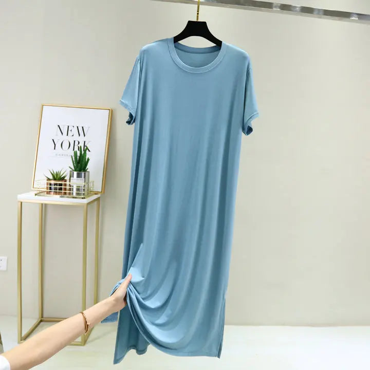 Plus size nightgown women new spring summer long dress modal cotton sleepwear night dress female loose night wear shirt camisola