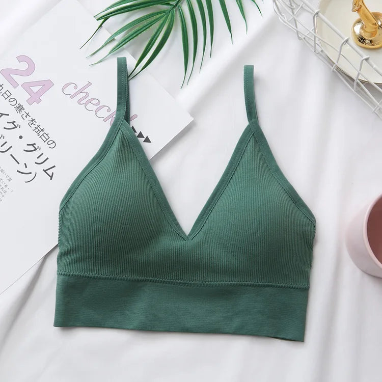 Women's Crop Top Ribbed Tube Top U-Back Comfort Bra Streetwear Camis Sexy Lingerie Seamless Underwear Sports Tank Bralette M-XL