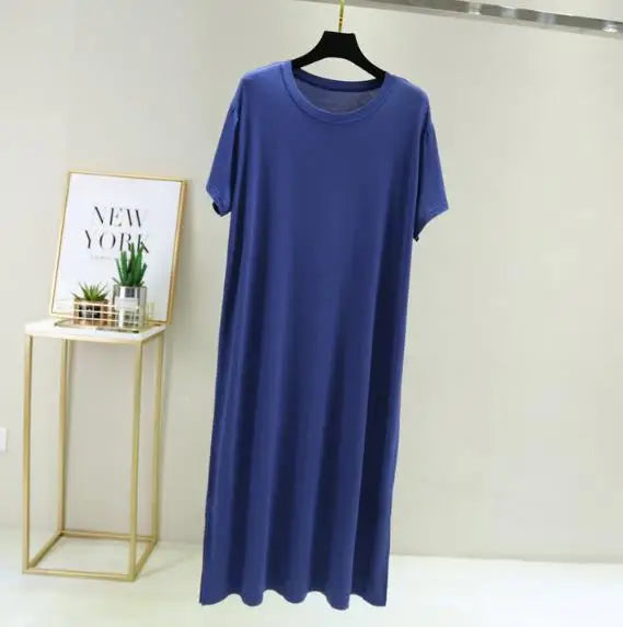 Plus size nightgown women new spring summer long dress modal cotton sleepwear night dress female loose night wear shirt camisola