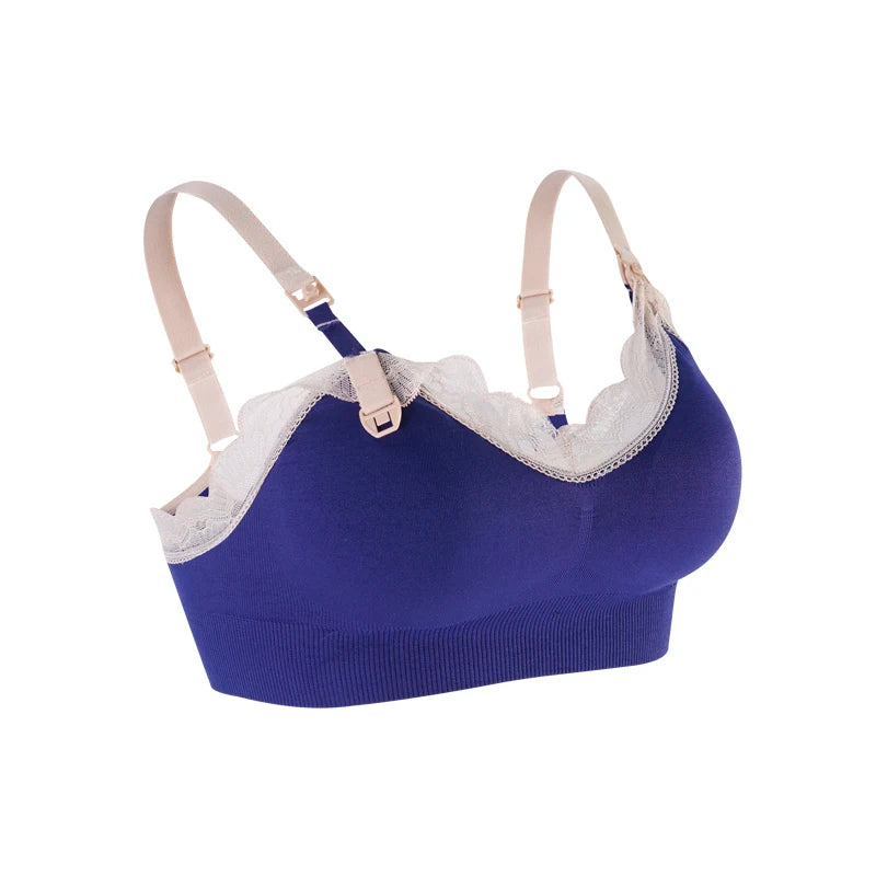 New Wireless Front Open Nursing Bra Soft Lace Breathable Seamless Maternity Breastfeeding Bras Maternal Support For Pregnant