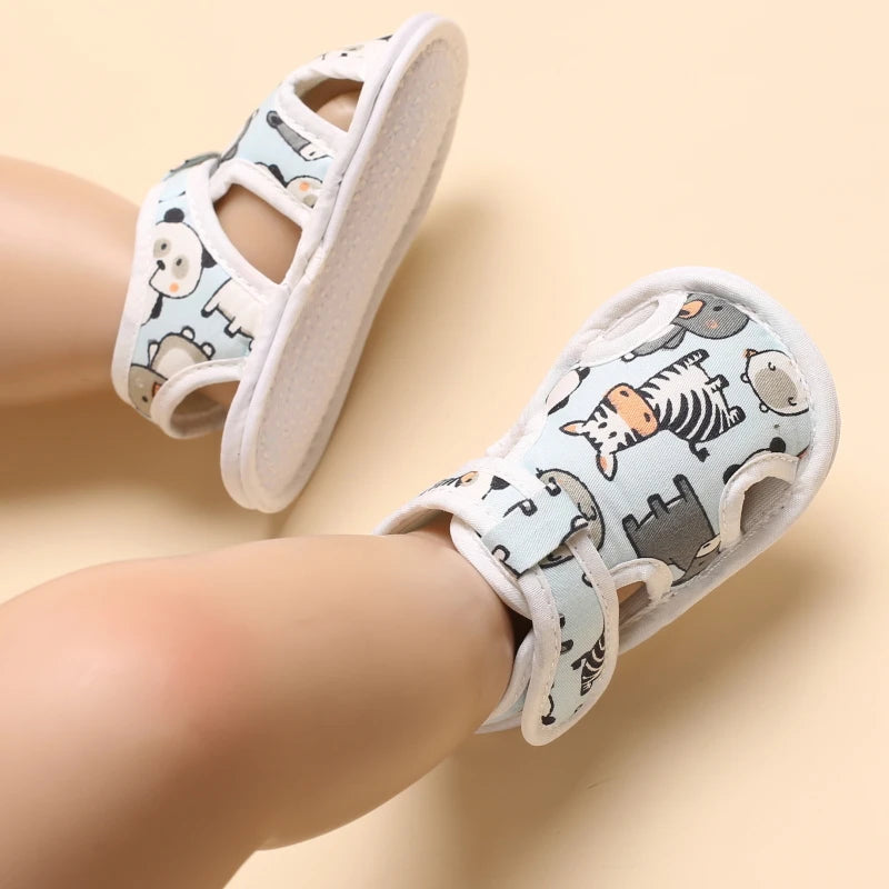2025 New 0-18M Summer Newborn Baby Girls Boys Sandals Shoes Butterfly Flat With Heel Soft Bottom Anti Slip Shoes