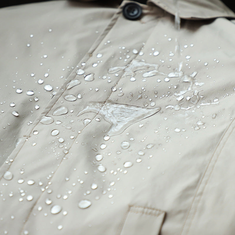 Men Clothing 2026 Waterproof and Tear-resistant Autumn Winter Japanese Style Quilted Warm Men's Mid-length Trench Coat