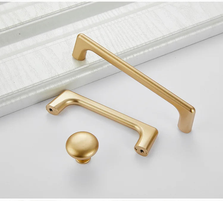 Kitchen Cupboard Knob Square U Type Gold Cabinet Drawer Pull Closet Door Hardware European Fashion Aluminum House Handle