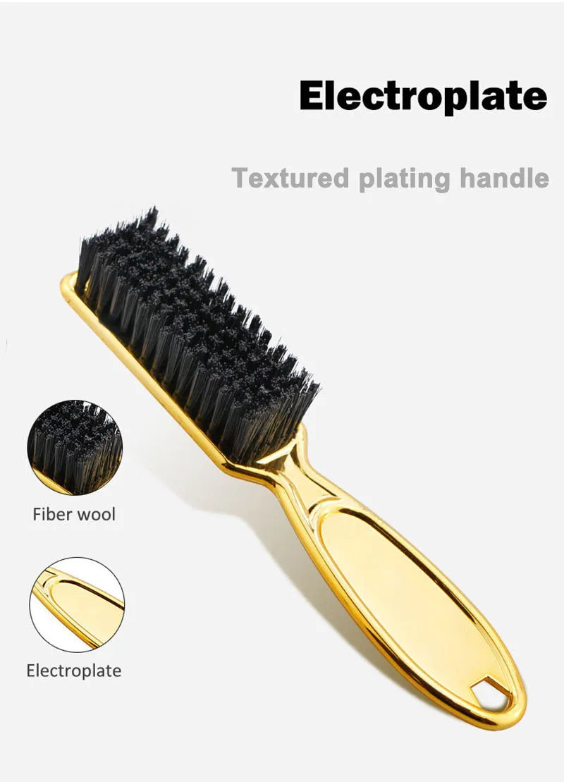 Plastic Handle Hairdressing Soft Hair Cleaning Brush Barber Neck Duster Broken Hair Remove Comb Hair Styling Tools Comb Gold