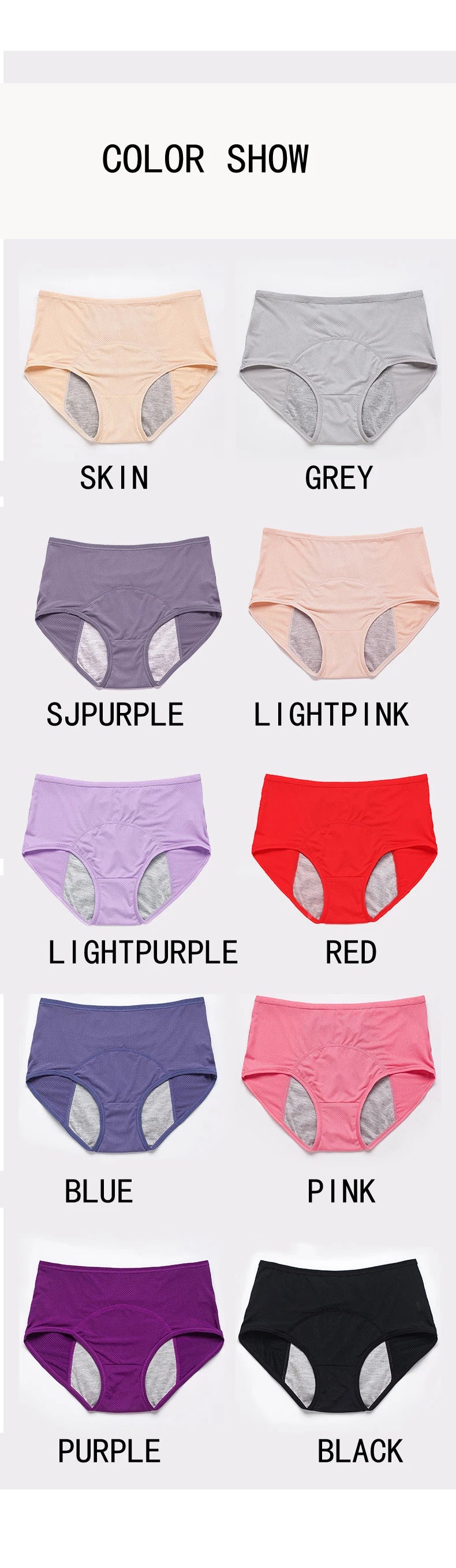 3pcs/Set Menstrual Period Panties Proof Briefs High Waist Warm Female Women Sexy Pants Leak Proof Incontinence Underwear wt02