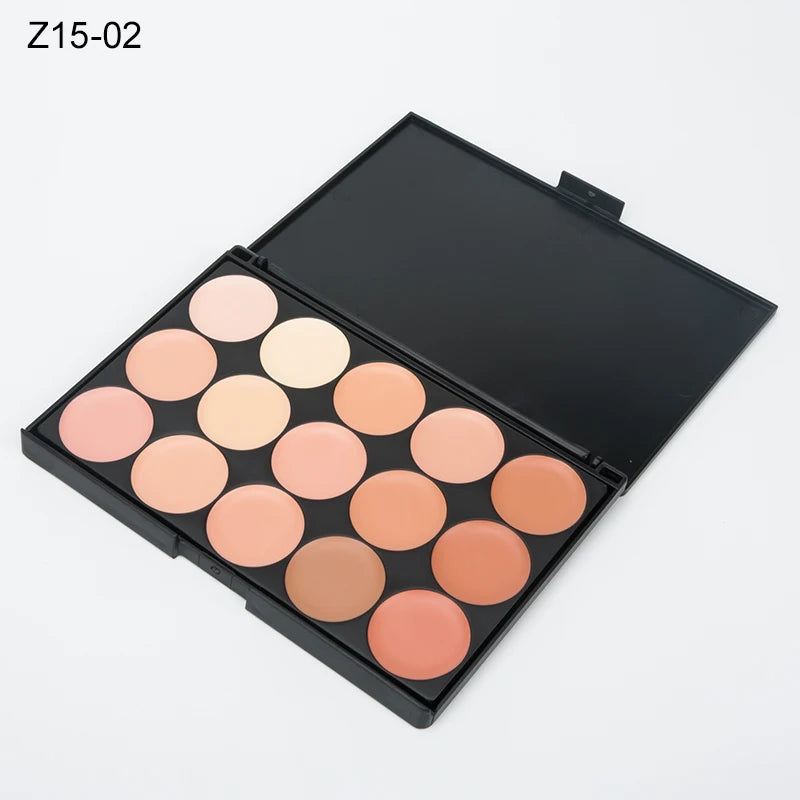 Paleta de correctores de 15 colores, camuflaje, crema, contorno, kit de maquillaje profesional para todos los tonos de piel