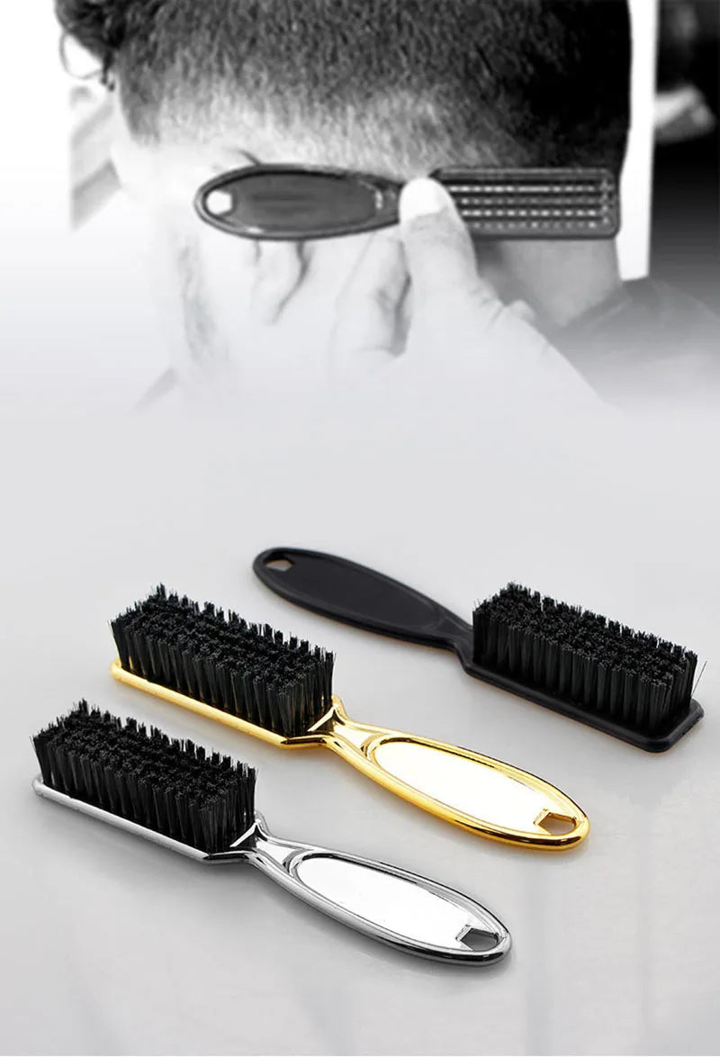 Plastic Handle Hairdressing Soft Hair Cleaning Brush Barber Neck Duster Broken Hair Remove Comb Hair Styling Tools Comb Gold