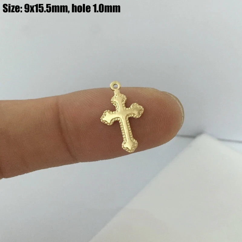 Fine Jewelry Cross Charms 14K Gold Filled Permanent Pendant Findings