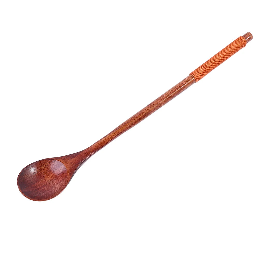 2 Cucharas y Tenedores de Madera Natural para Cena, Kit de Utensilios para Arroz, Sopas, Cereales, Hecho a Mano, Vajilla para Mesa de Hogar, Cubiertos para Cocina