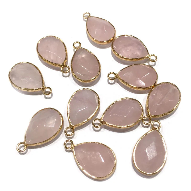 Natural Stone Pendant Water Drop Shape Faceted Mix Color Exquisite Charms For Jewelry Making DIY Bracelet Necklace Accessories