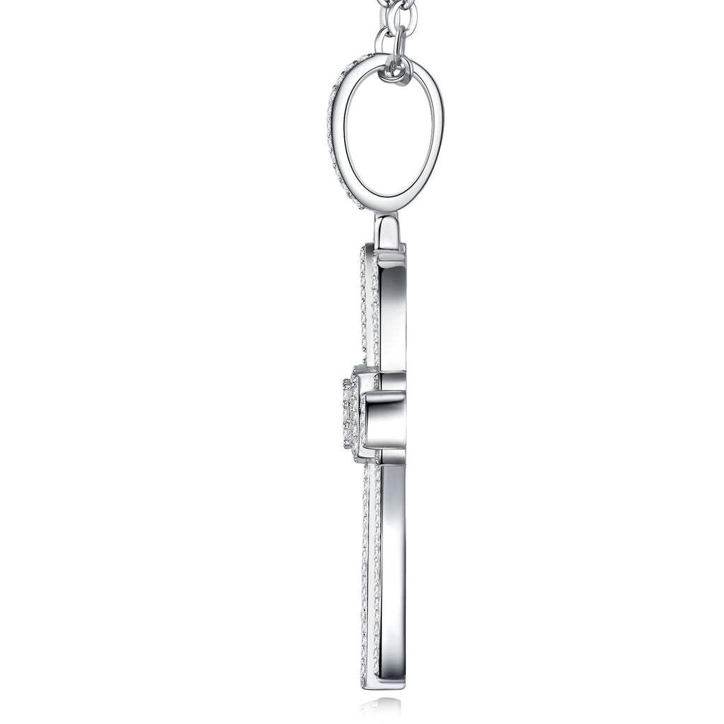 925 Silver Factory Direct Pendant Vvs1 Emerald Cut Moissanite Hip Hop Style Cross Birthday Fine Accessory Pendant