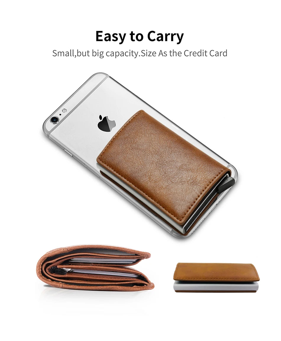 Carbon Fiber Credit Card Holder Wallets Men Brand Rfid Black Magic Trifold Leather Slim Mini Wallet Small Money Bag Male Purses