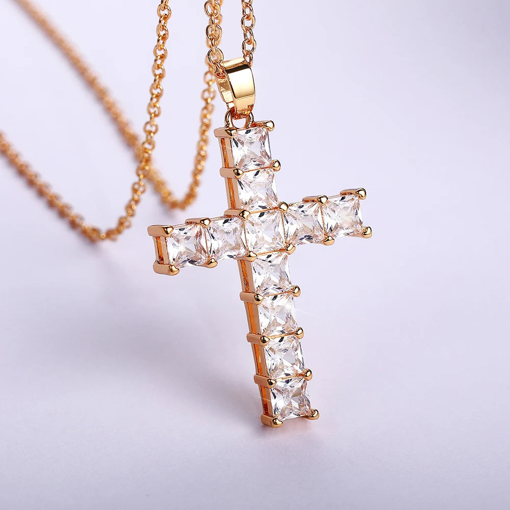 Collar cruzado estético Caoshi para mujer, dije de circonita, joyería brillante personalizada, regalo