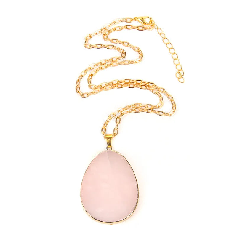 Metal chain healing energy necklace for women Dyed Natural crystal agat druzy crystal Minerals gem stone pendant charm necklace