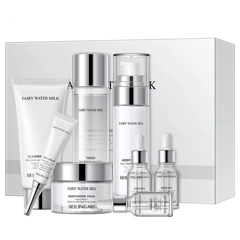 Collagen Skin Care Sets Facial Cleanser Eye Creams Face Cream Serum Lotion Toner Brightening Moisturizing Face Care Kit 8PCS