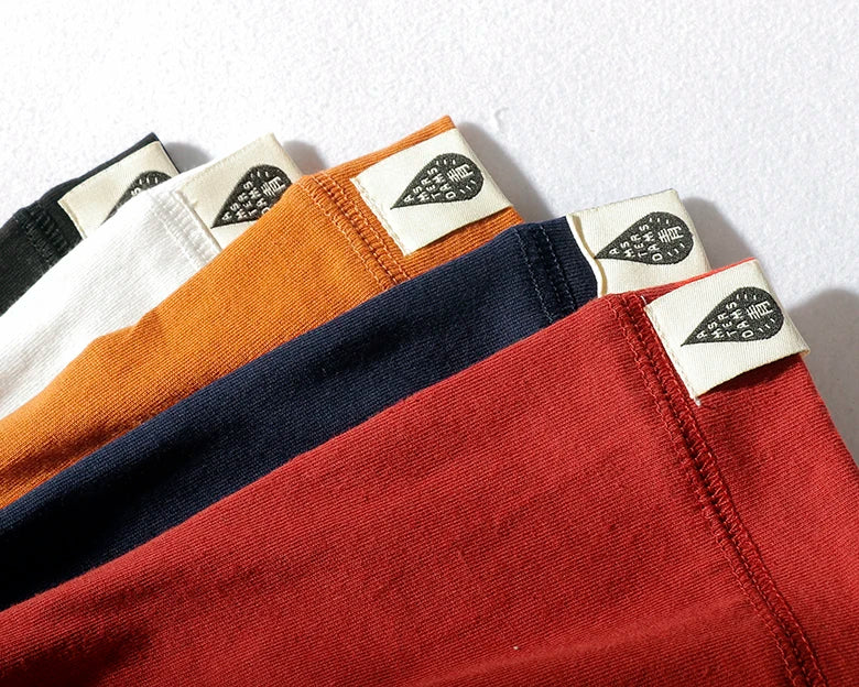 2025 Summer New Raglan Sleeve Solid Color T-shirt Men's Fashion Short-sleeved Round Neck 100% Cotton Washed Bottoming Tops