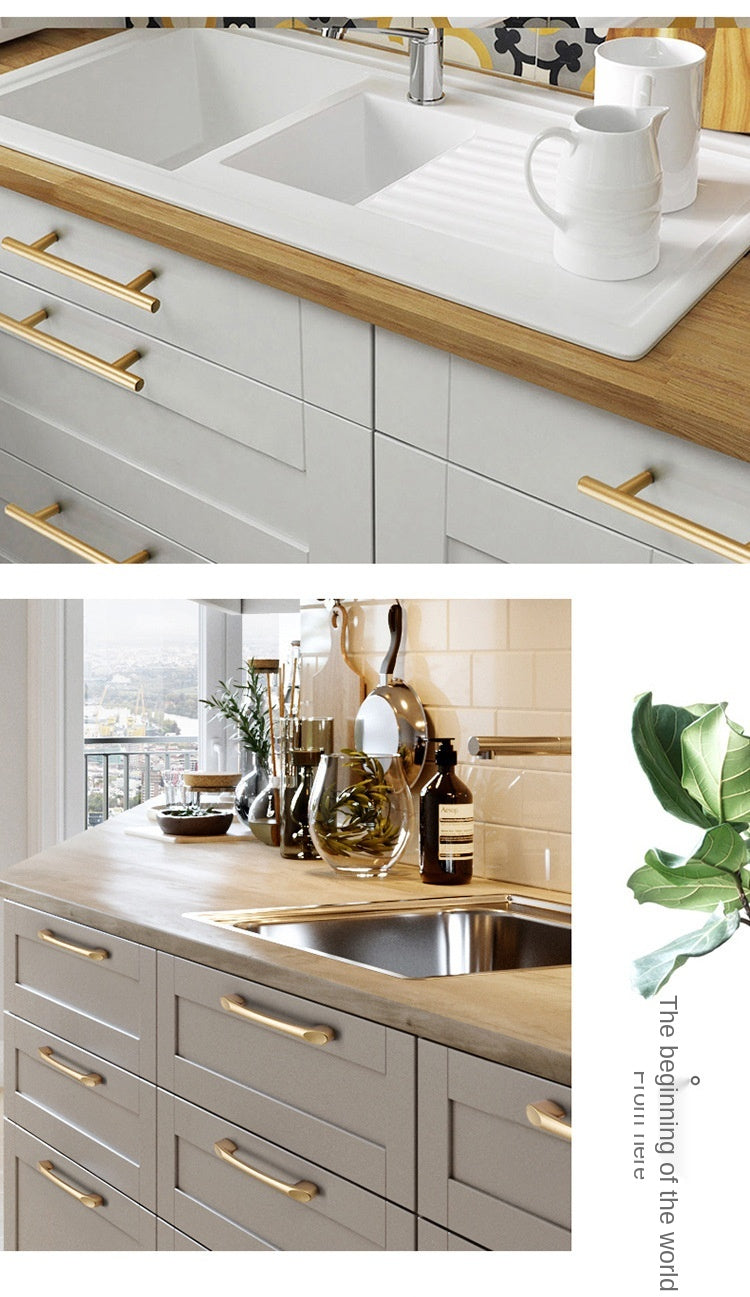 Kitchen Cupboard Knob Square U Type Gold Cabinet Drawer Pull Closet Door Hardware European Fashion Aluminum House Handle