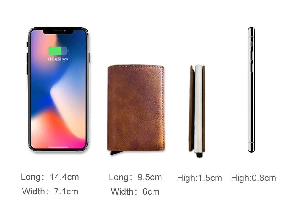 Carbon Fiber Credit Card Holder Wallets Men Brand Rfid Black Magic Trifold Leather Slim Mini Wallet Small Money Bag Male Purses