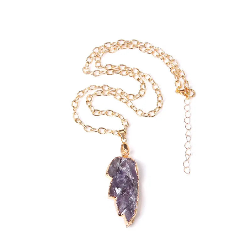 Metal chain healing energy necklace for women Dyed Natural crystal agat druzy crystal Minerals gem stone pendant charm necklace