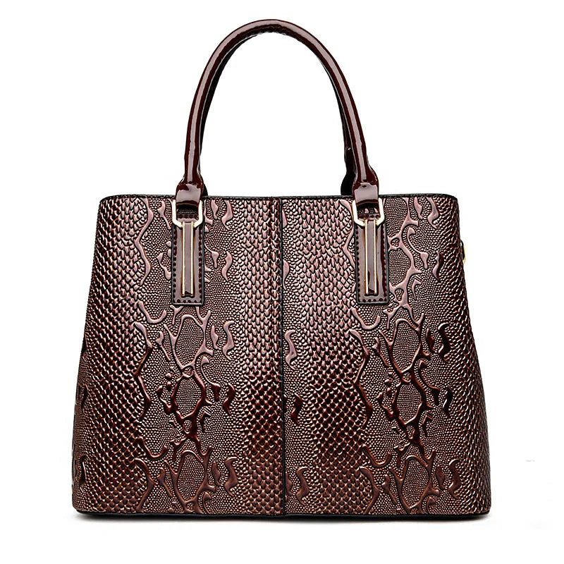 Luxury New Large Capacity Women Bag PU Leather Ladies Handbags  and Purse Fashion Shiny Girls Shoulder Messenger Bag Female Tote