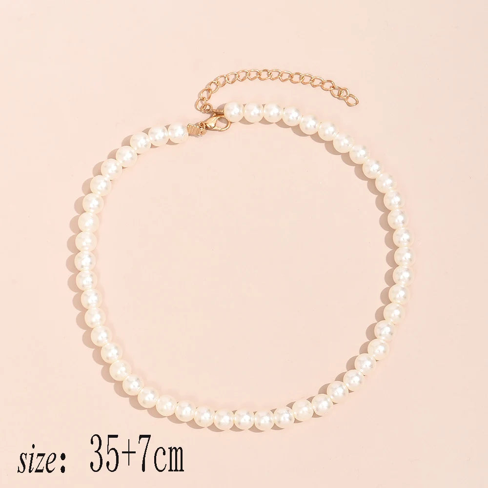 Ywzixln 2021 Trend Elegant Jewelry Wedding Big Pearl Necklace For Women'S Fashion White Imitation Pearl Choker Necklace N0179