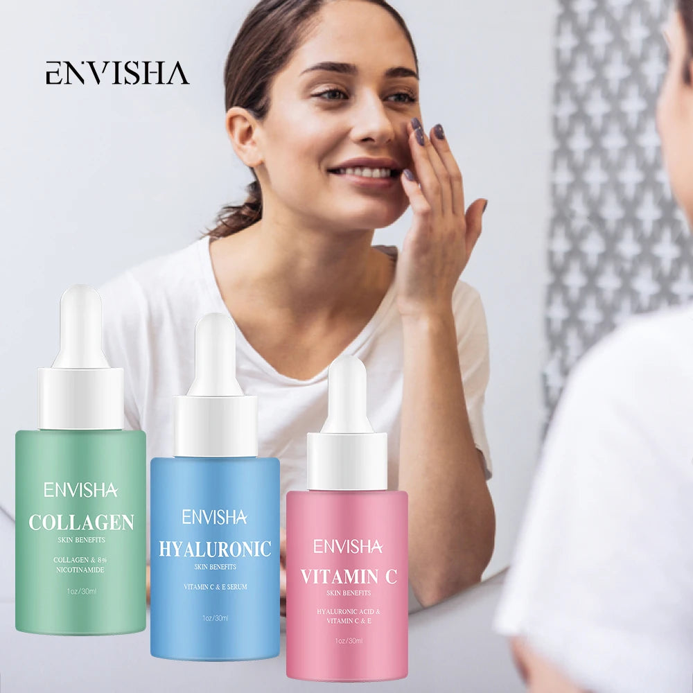 Skin Care Set Facial Serum Collagen Hyaluronic Acid Vitamin Anti-aging Wrinkle Whitening Moisturizing Remove Acne Face Essence