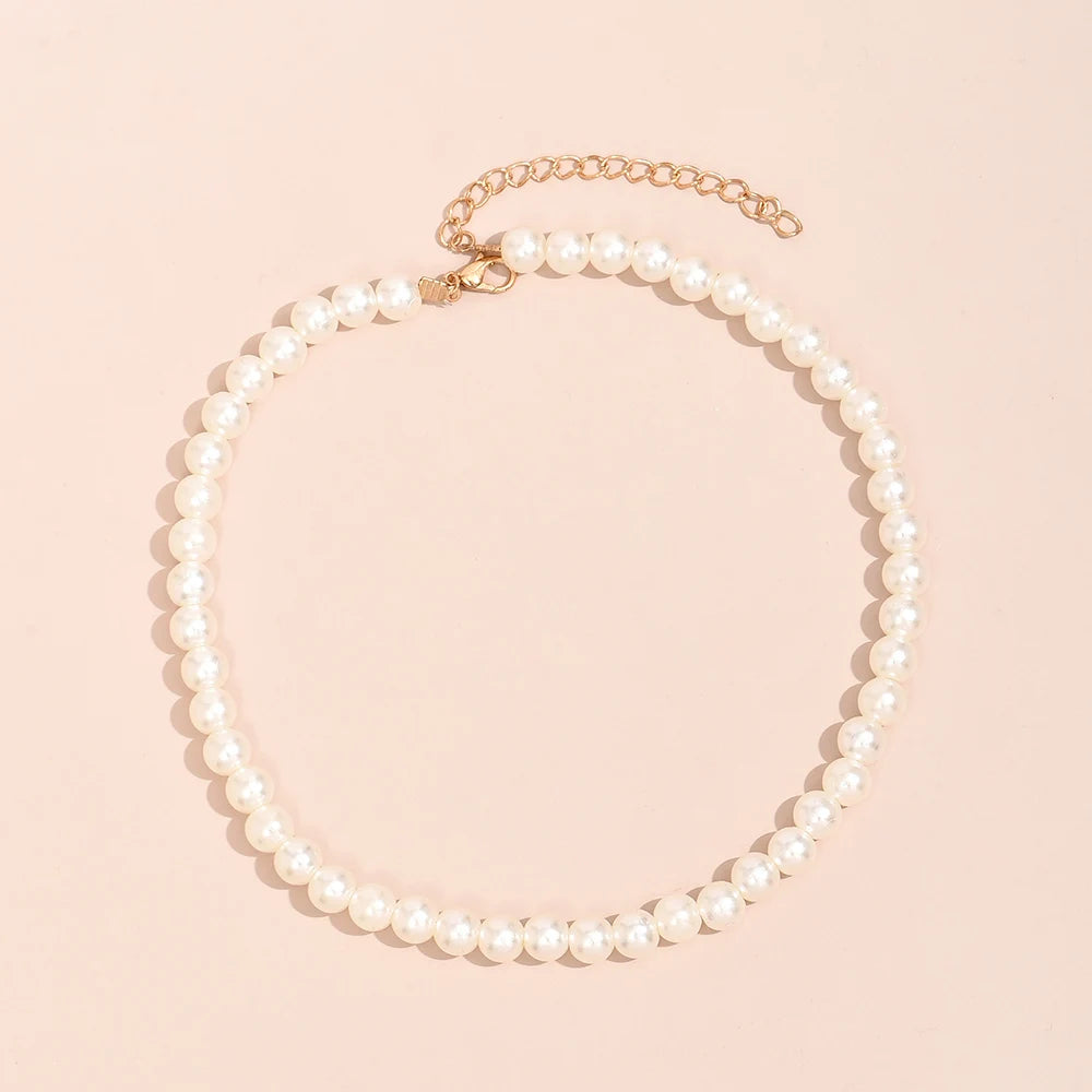 Ywzixln 2021 Trend Elegant Jewelry Wedding Big Pearl Necklace For Women'S Fashion White Imitation Pearl Choker Necklace N0179