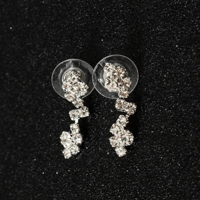 Women'S Fashion Necklace Earrings Set Rhinestone Wedding Accessories Bridal Lady Dangle Earring Pendant Elegant Jewellery Sets
