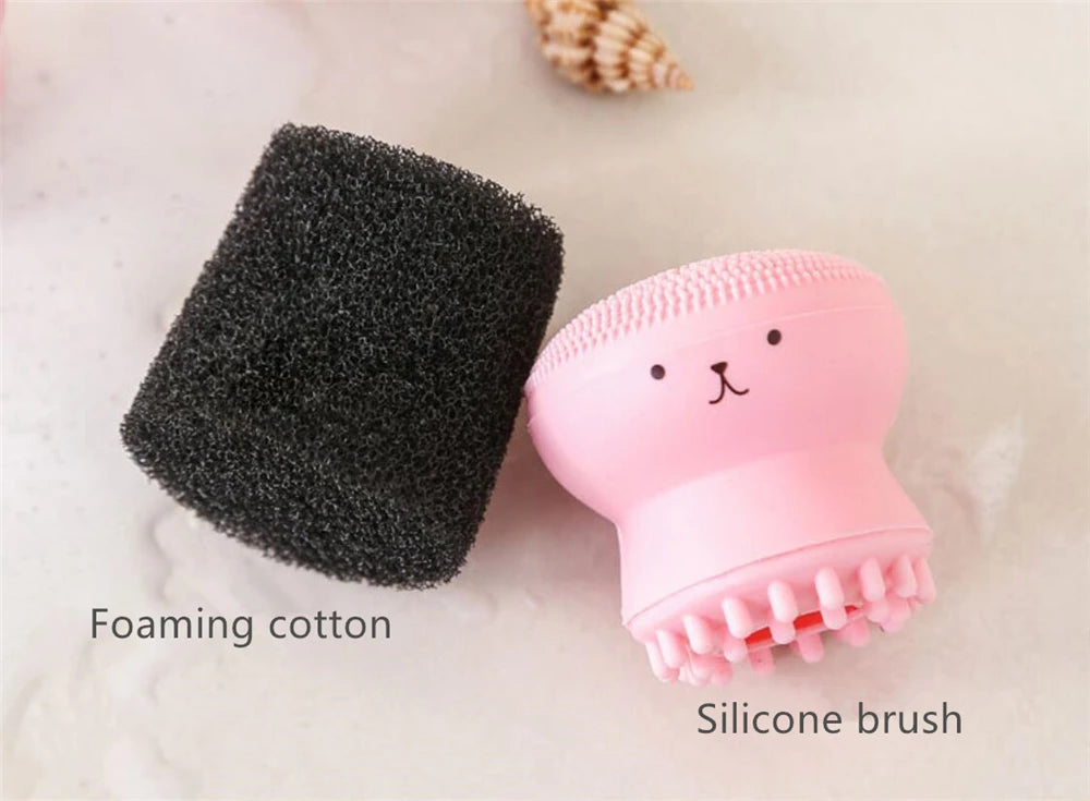 1 piece Cute Octopus Shape Soft Silicone Cleaning Makeup Brush Deep Pore Washing Face Brush Tool Non - toxic Portable Durable
