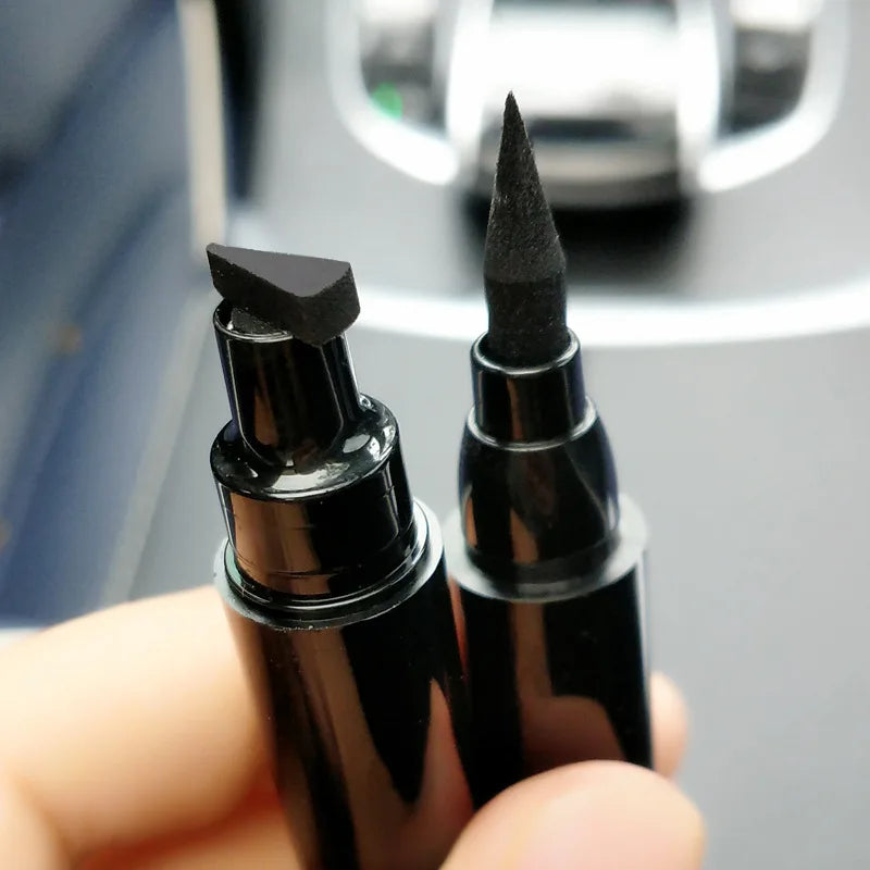 1pcs Big Double-headed seal eyeliner Waterproof and quick-drying black liquid eyeliner small lash glue pen Eye makeup cosmetic