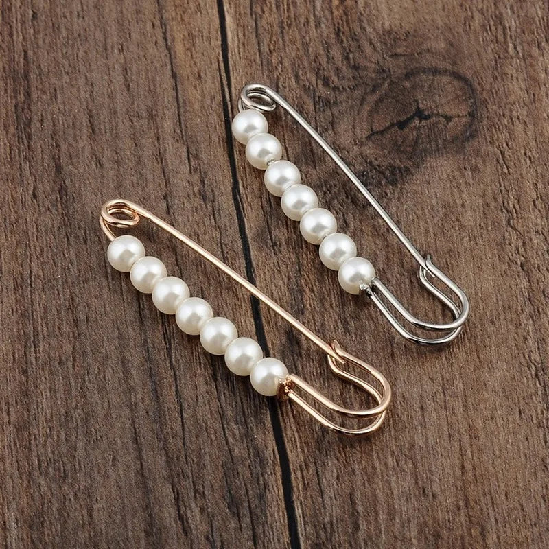 European And American Jewelry Pearl Brooch Big Pin  Silk Scarf Buckle Clothing Boutonniere