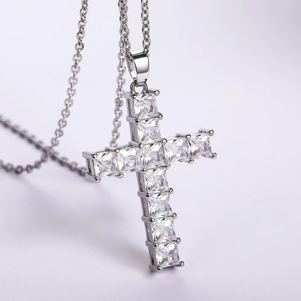 Caoshi Aesthetic Cross Necklace For Women'S Charming Zirconia Trendy Accessories Personalized Female Jewelry Bulk