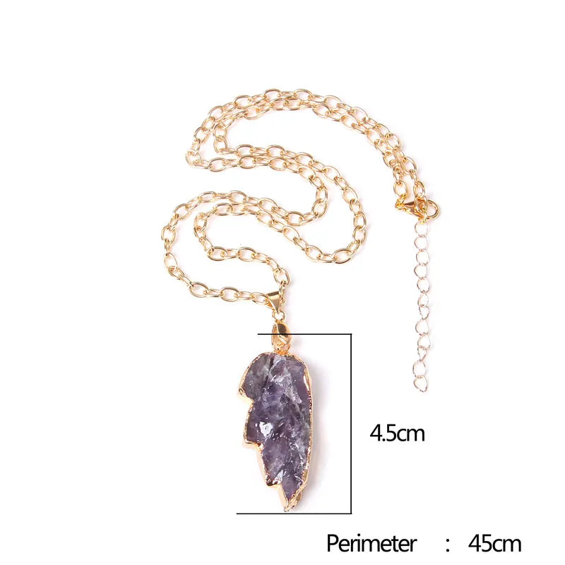 Metal chain healing energy necklace for women Dyed Natural crystal agat druzy crystal Minerals gem stone pendant charm necklace