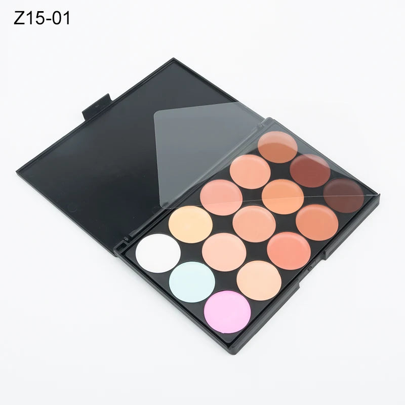 Paleta de correctores de 15 colores, camuflaje, crema, contorno, kit de maquillaje profesional para todos los tonos de piel