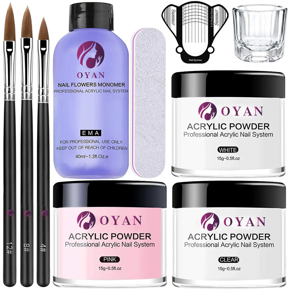 Factory Wholesale Custom Private Label 3 in 1 Acrylic  Powder Colors Dip Nail Acrylic Powder