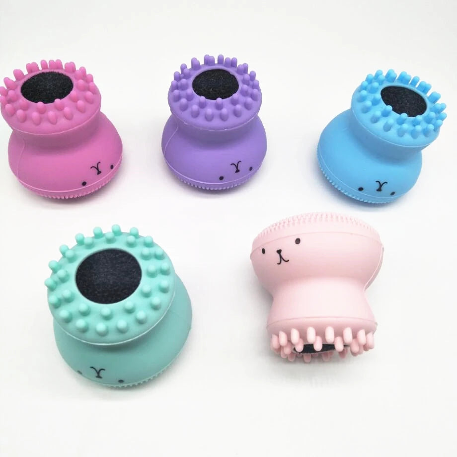 1 piece Cute Octopus Shape Soft Silicone Cleaning Makeup Brush Deep Pore Washing Face Brush Tool Non - toxic Portable Durable