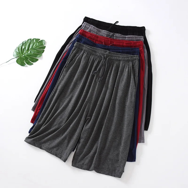 Modal Men's Pajama Pants Men Summer Thin Five-point Home Shorts Loose Casual Large Size Home Pajamas Beach Pants Sleep Wear Men