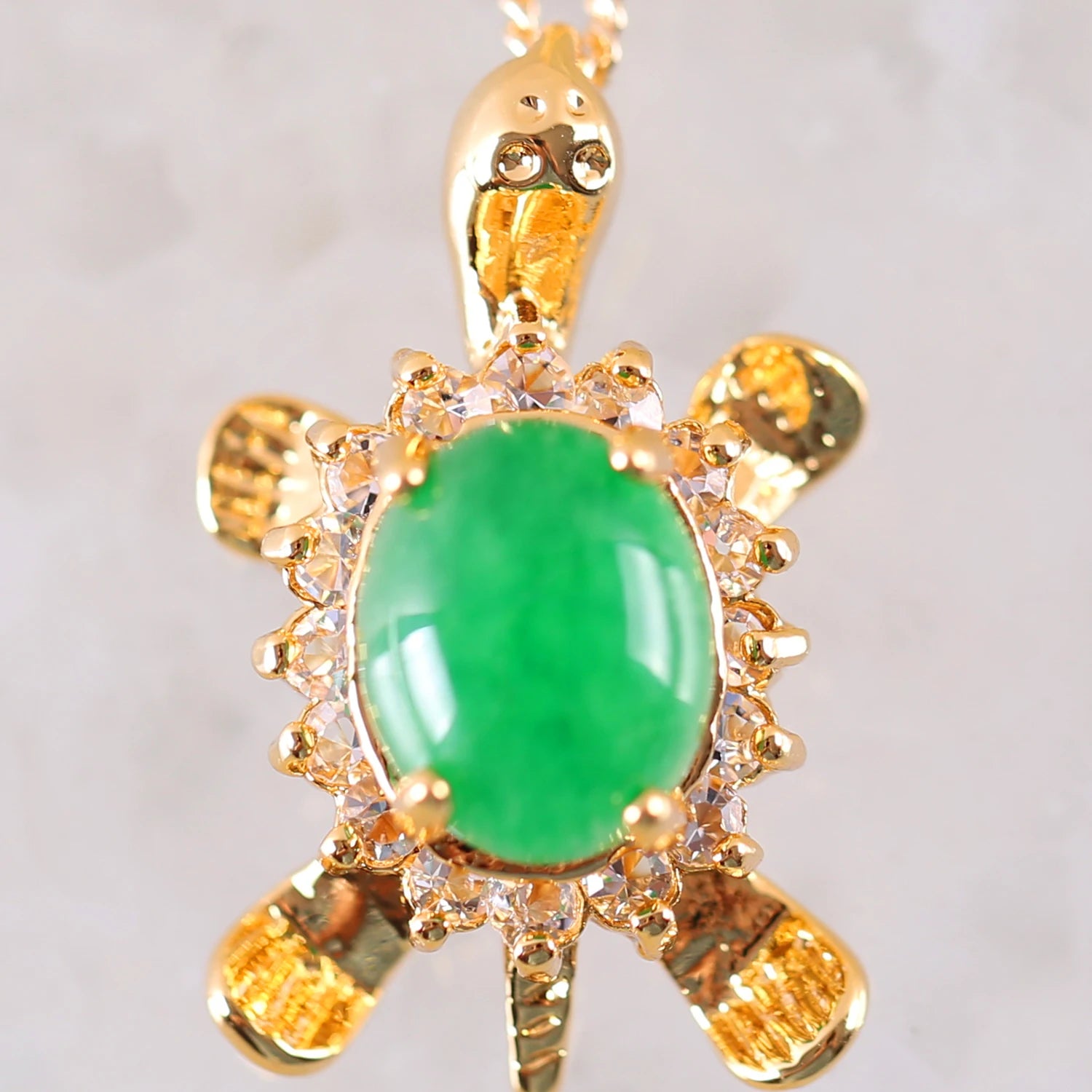 Women'S Pendat Natural Stone Green Jades Four Leat Clover Animal Frog Sea Turtle Gem Cross Bead Necklace Pendant