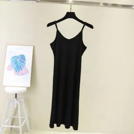 Spring Summer 2026 Woman Tank Dress Casual Modal Sexy Camisole Elastic Female Home Beach Dresses O-Neck Camis Sexy Dress