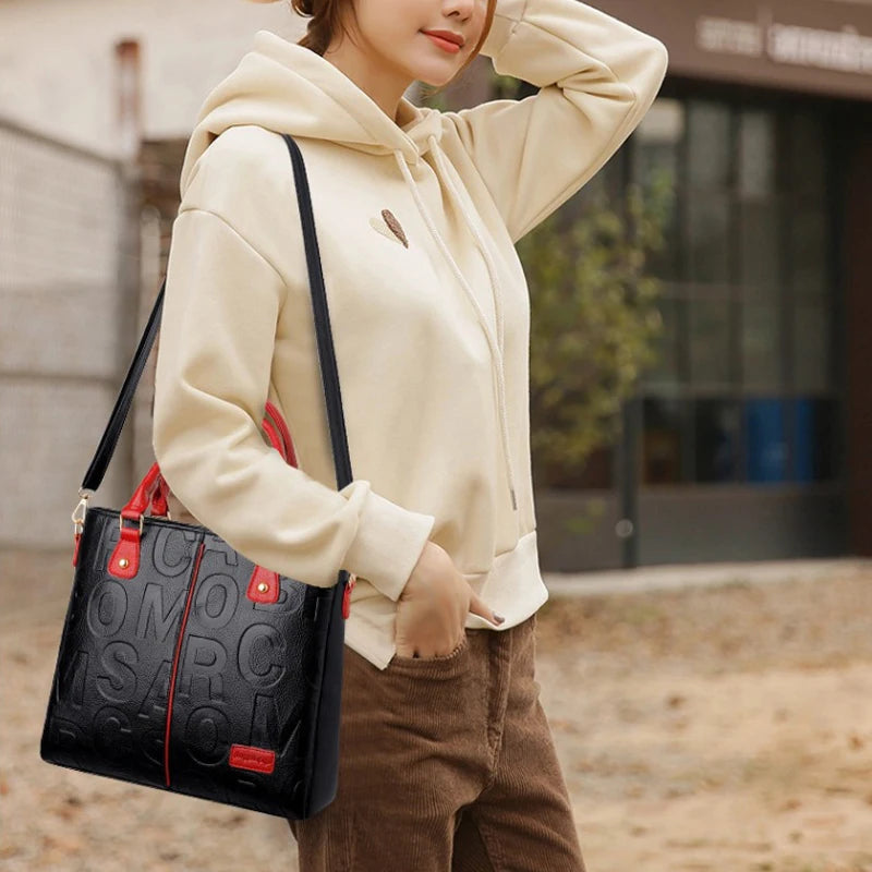 PU Leather Casual Crossbody Bags for Women Ladies Luxury Designer Tote Handbag Female Large Capacity Travel Shoulder Bag Sac