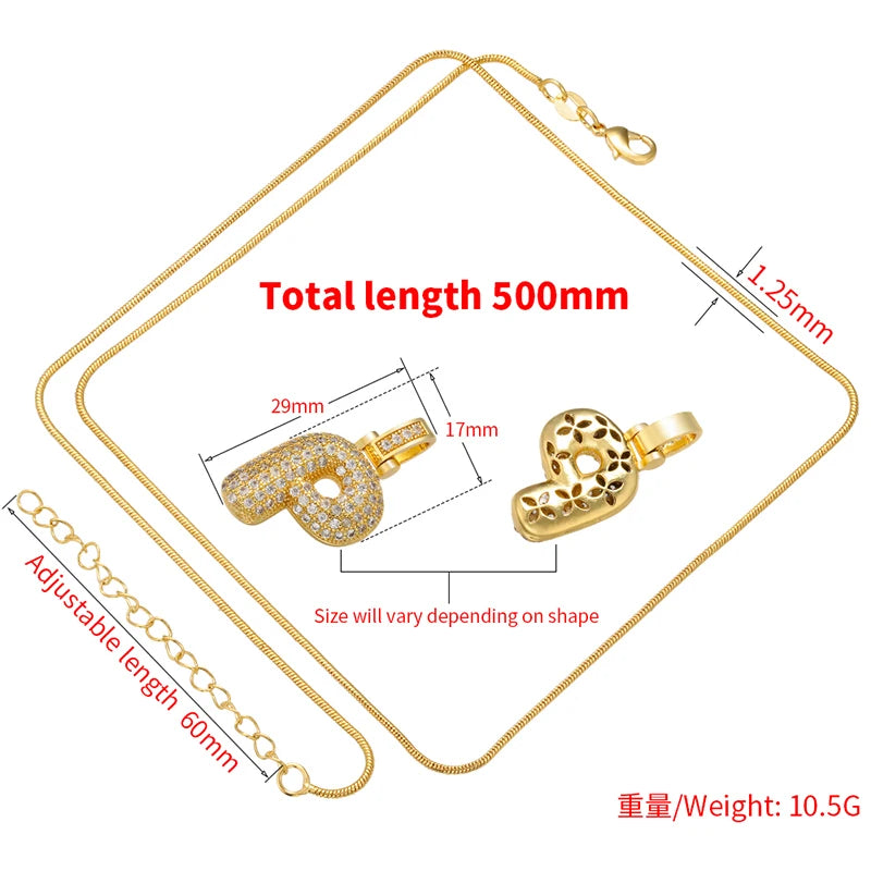 Zhukou 1.25X500Mm Fat And Lovely Crystal Brass Silver Color Letter Necklace For Women'S Friends Birthday Model: Vl34