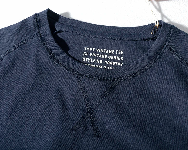 2025 Summer New Raglan Sleeve Solid Color T-shirt Men's Fashion Short-sleeved Round Neck 100% Cotton Washed Bottoming Tops
