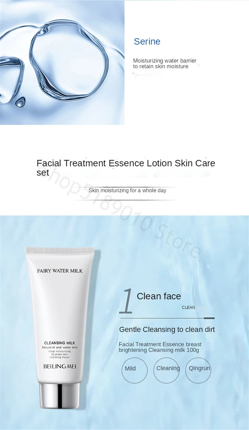 Collagen Skin Care Sets Facial Cleanser Eye Creams Face Cream Serum Lotion Toner Brightening Moisturizing Face Care Kit 8PCS