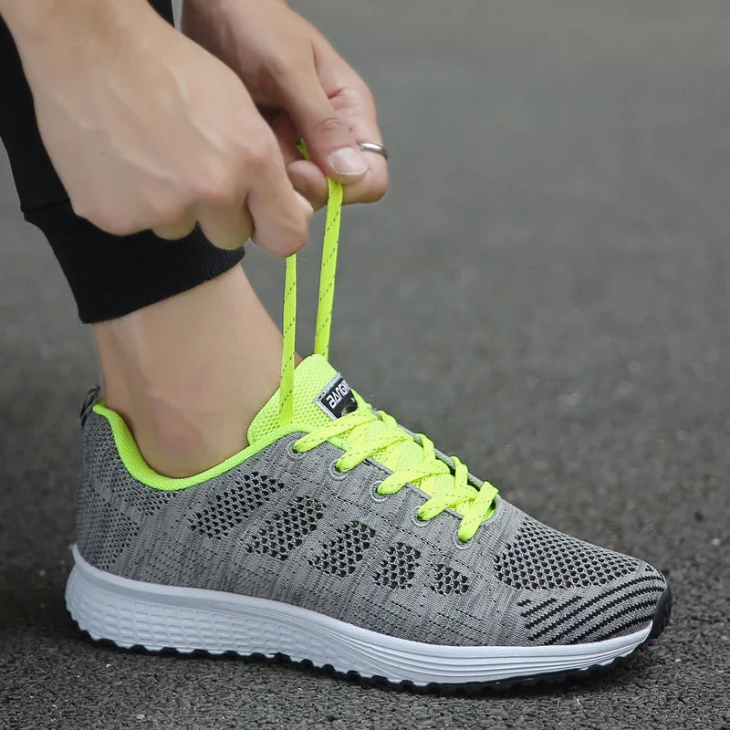 Customizable Women Casual Shoes Fashion Breathable Walking Mesh Flat Shoes Woman White Sneakers Shoes Tailor-made Suits NX1721