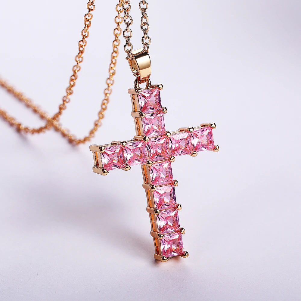 Collar cruzado estético Caoshi para mujer, dije de circonita, joyería brillante personalizada, regalo
