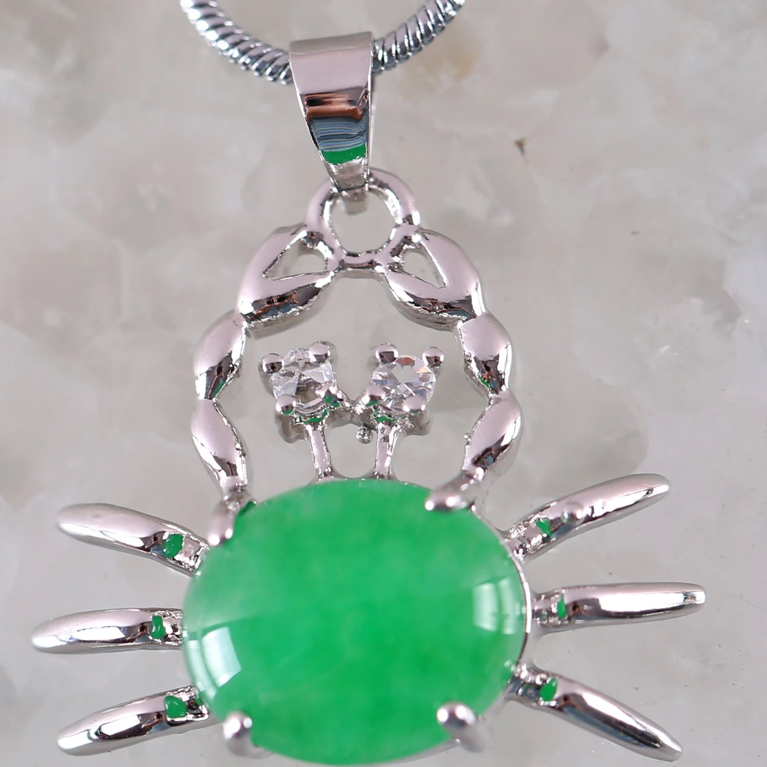 Women'S Pendat Natural Stone Green Jades Four Leat Clover Animal Frog Sea Turtle Gem Cross Bead Necklace Pendant