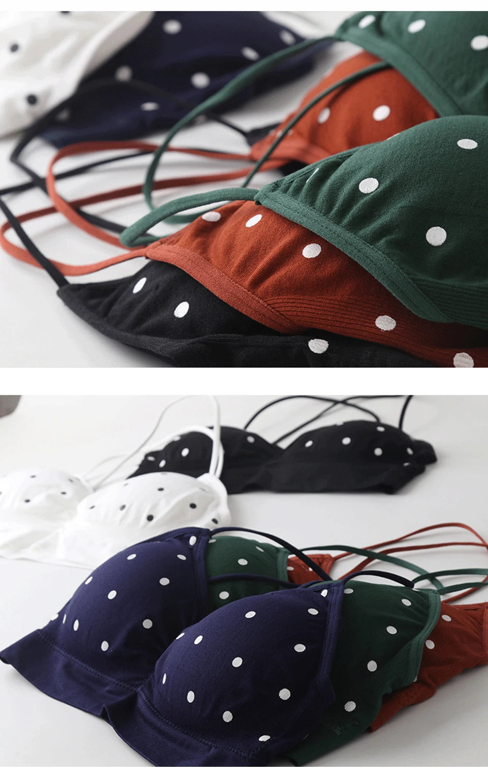Women's Bra Push Up Bra Sports Bra For Women Seamless Sexy Lingerie Female Polka Dot Soft Fashion Underwear Women's Tube Top